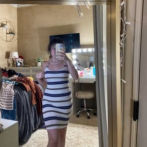 bodycon knit corset string dress